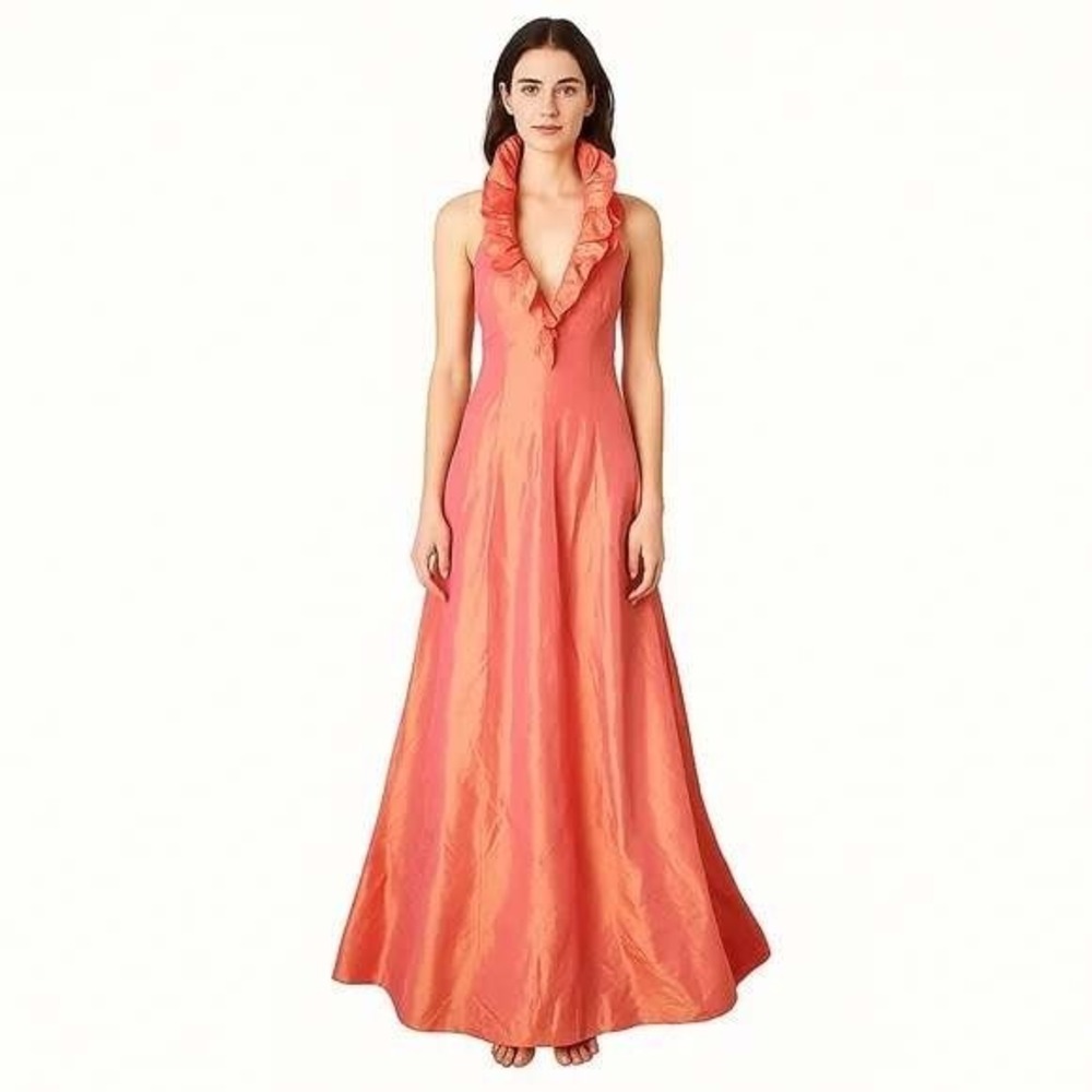 JESSICA McCLINTOCK Millennium 2000 Y2K Shimmer Pink Orange Prom‎ Gown Dress